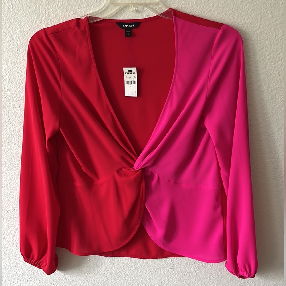 NWT Express Red & Pink Top